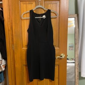 Black V-neck business dress
